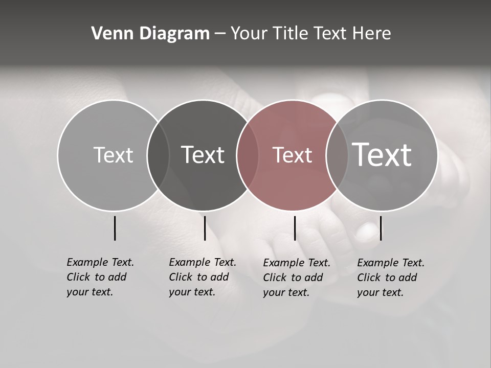 Father Hands Holding Baby's Feet- Sepia Tone, Low Dof PowerPoint Template