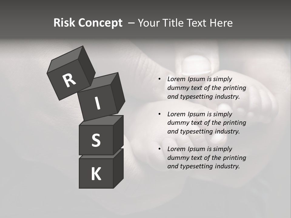 Father Hands Holding Baby's Feet- Sepia Tone, Low Dof PowerPoint Template