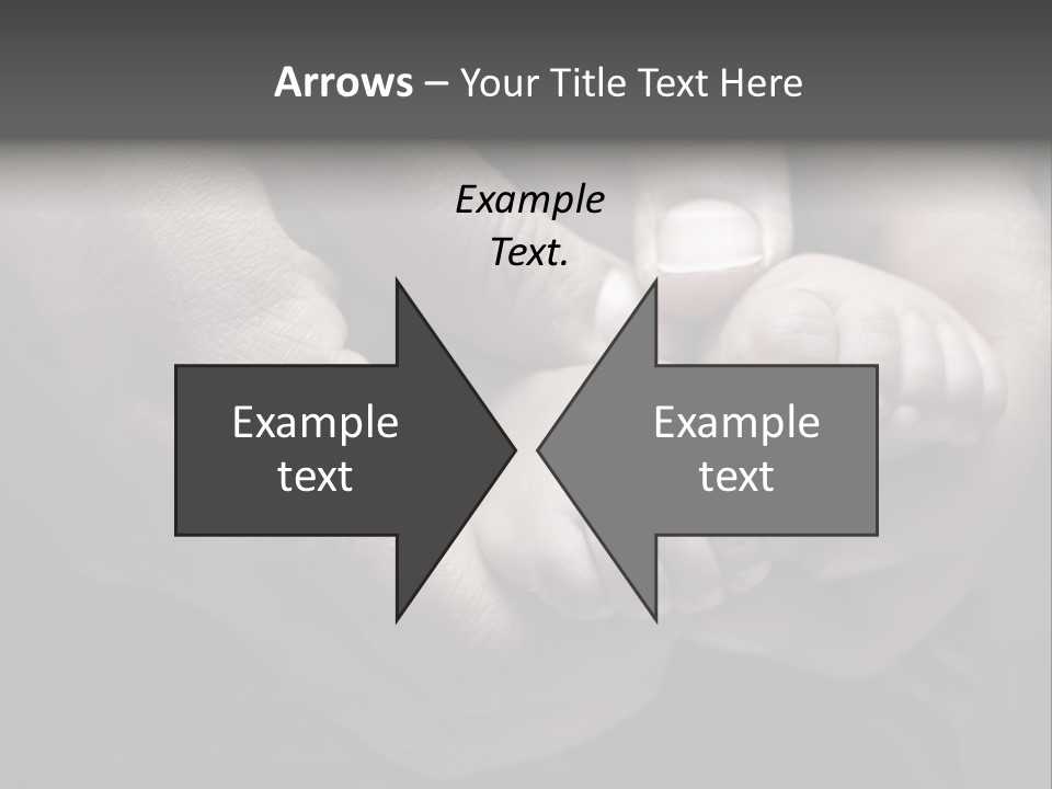 Father Hands Holding Baby's Feet- Sepia Tone, Low Dof PowerPoint Template