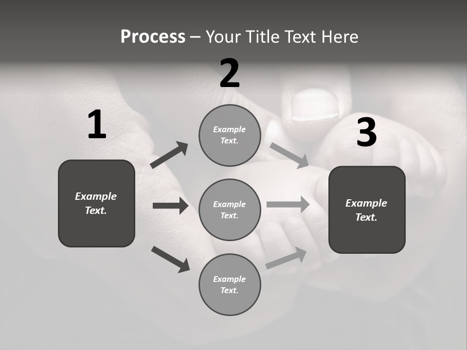 Father Hands Holding Baby's Feet- Sepia Tone, Low Dof PowerPoint Template