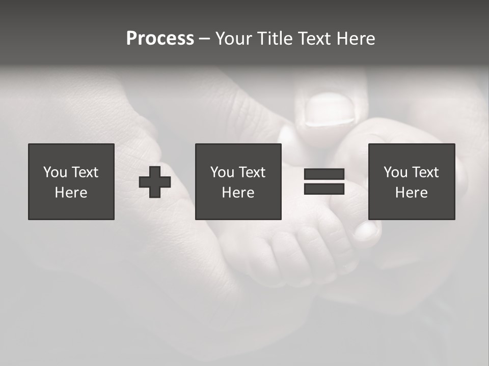 Father Hands Holding Baby's Feet- Sepia Tone, Low Dof PowerPoint Template