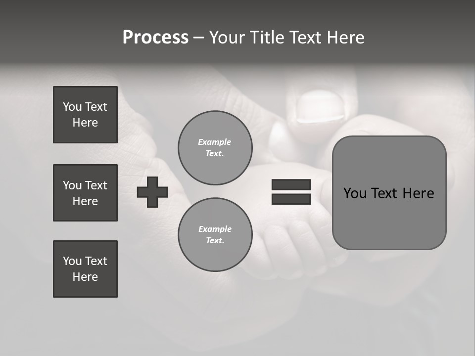 Father Hands Holding Baby's Feet- Sepia Tone, Low Dof PowerPoint Template