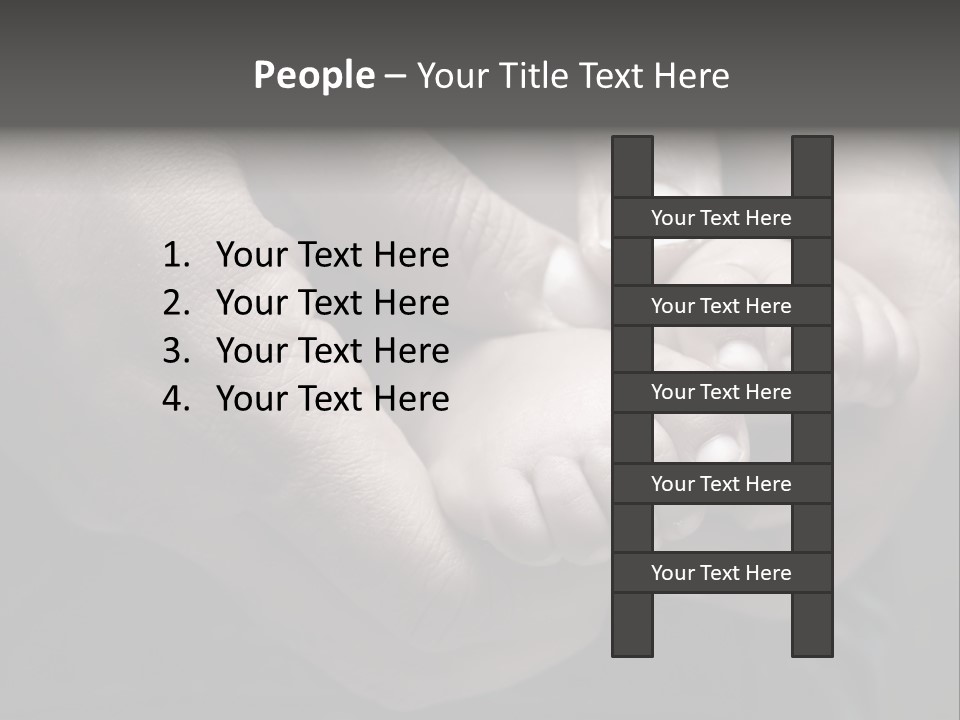 Father Hands Holding Baby's Feet- Sepia Tone, Low Dof PowerPoint Template