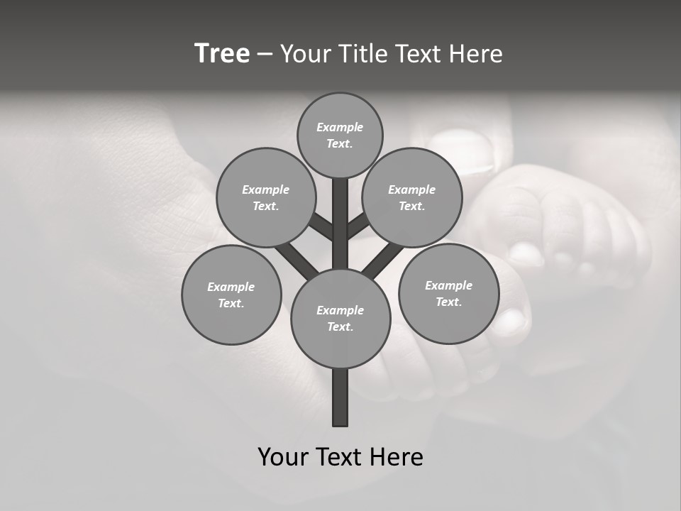 Father Hands Holding Baby's Feet- Sepia Tone, Low Dof PowerPoint Template