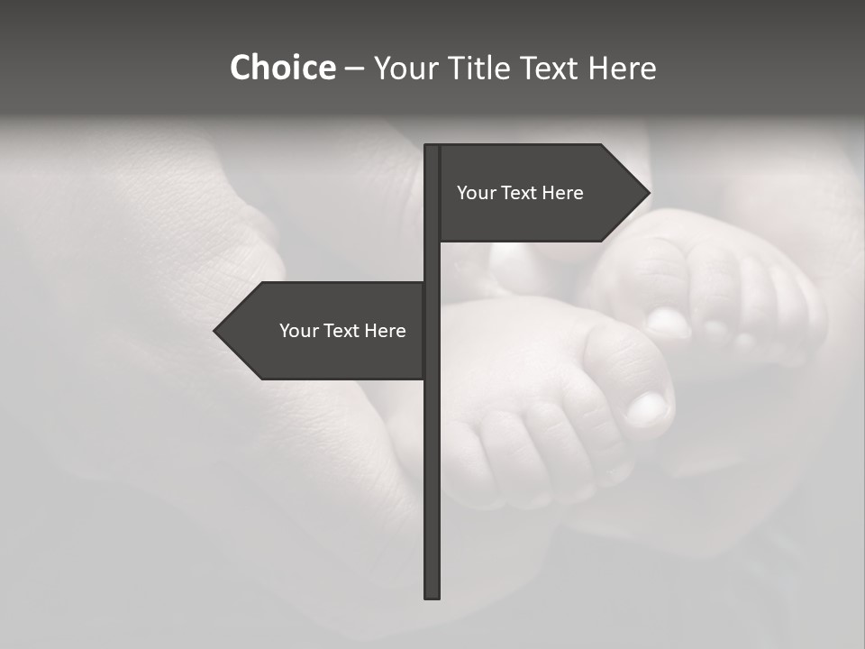 Father Hands Holding Baby's Feet- Sepia Tone, Low Dof PowerPoint Template