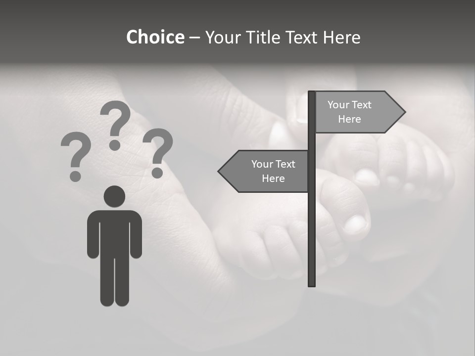 Father Hands Holding Baby's Feet- Sepia Tone, Low Dof PowerPoint Template