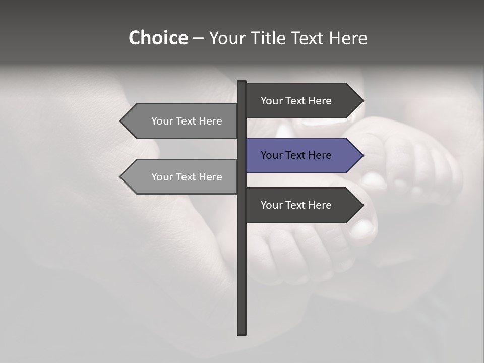 Father Hands Holding Baby's Feet- Sepia Tone, Low Dof PowerPoint Template