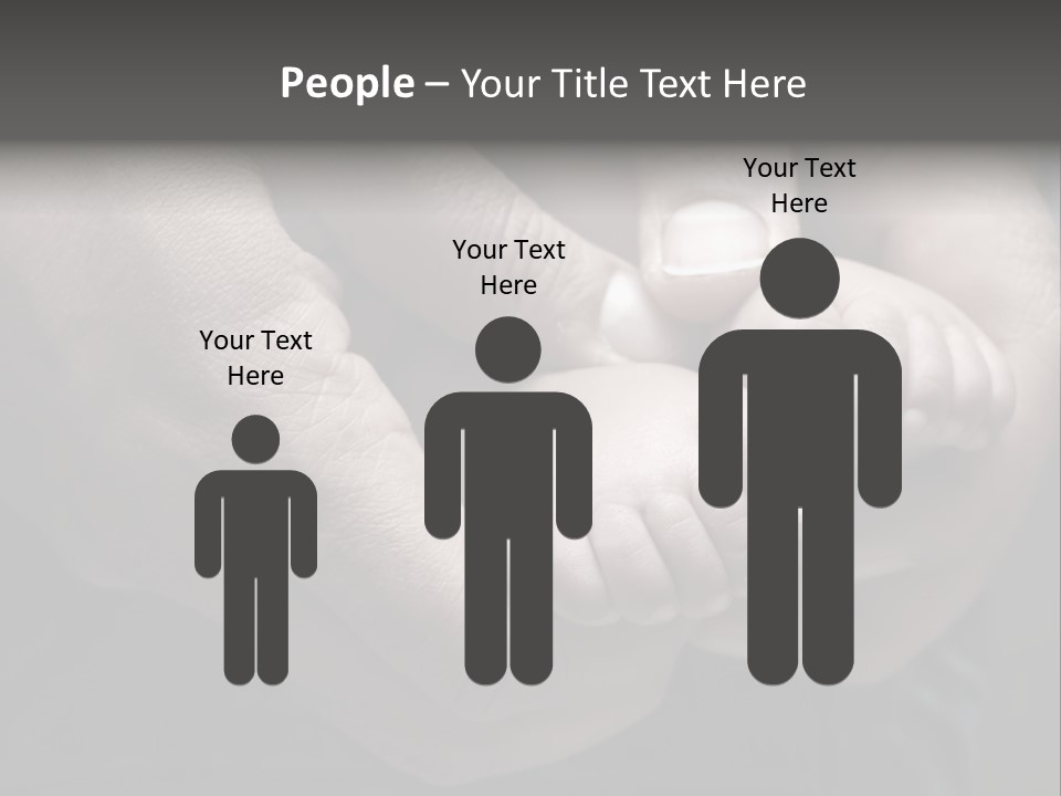 Father Hands Holding Baby's Feet- Sepia Tone, Low Dof PowerPoint Template