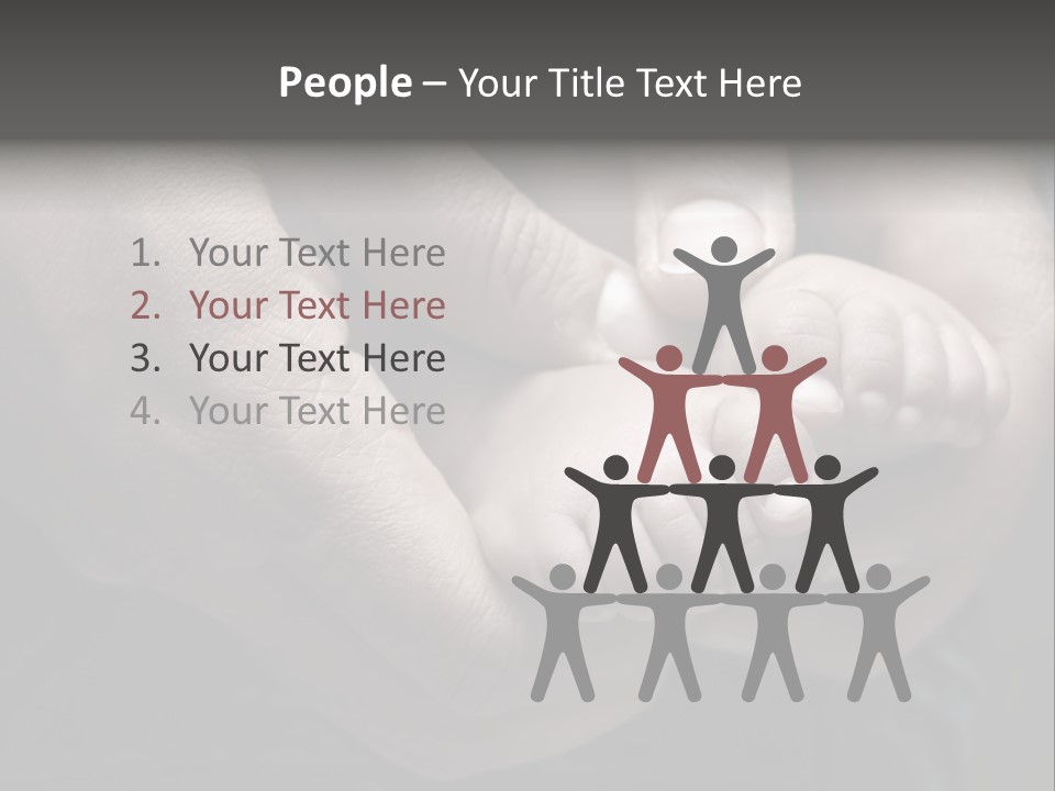 Father Hands Holding Baby's Feet- Sepia Tone, Low Dof PowerPoint Template