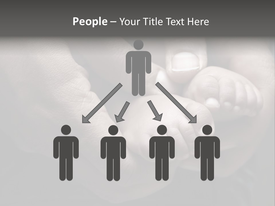 Father Hands Holding Baby's Feet- Sepia Tone, Low Dof PowerPoint Template