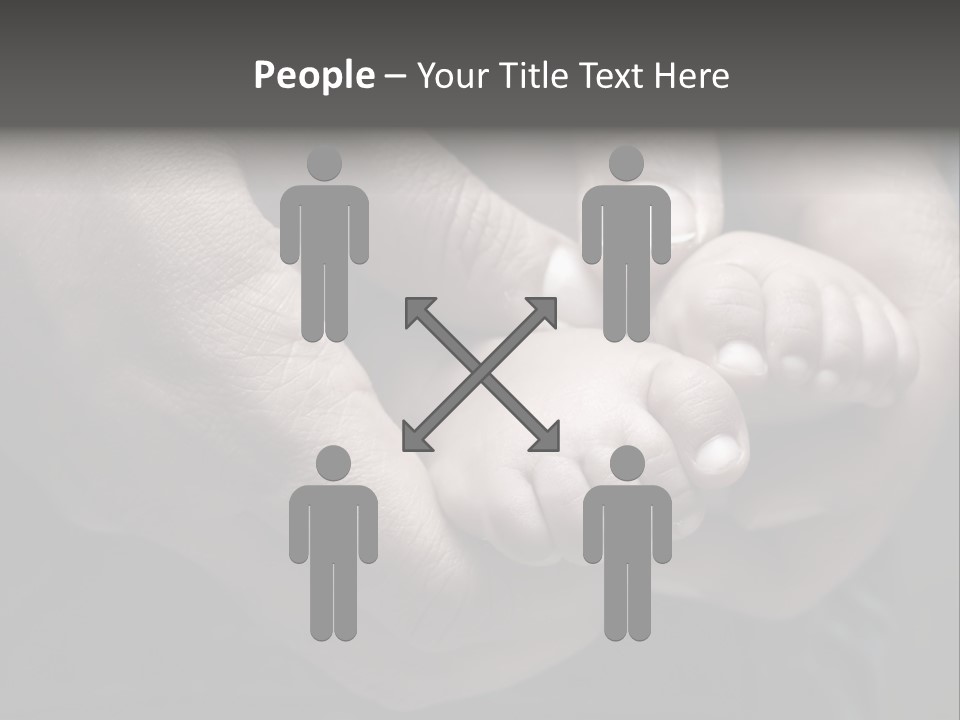 Father Hands Holding Baby's Feet- Sepia Tone, Low Dof PowerPoint Template