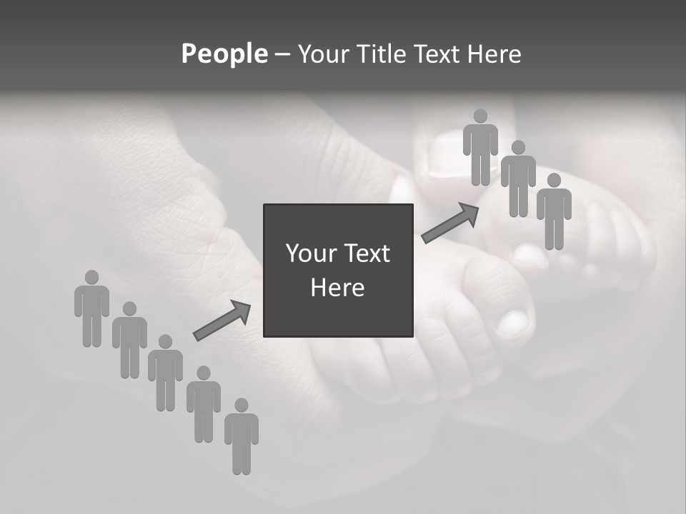 Father Hands Holding Baby's Feet- Sepia Tone, Low Dof PowerPoint Template