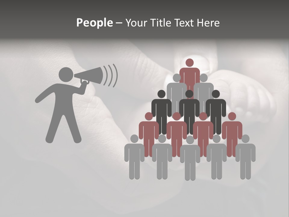 Father Hands Holding Baby's Feet- Sepia Tone, Low Dof PowerPoint Template