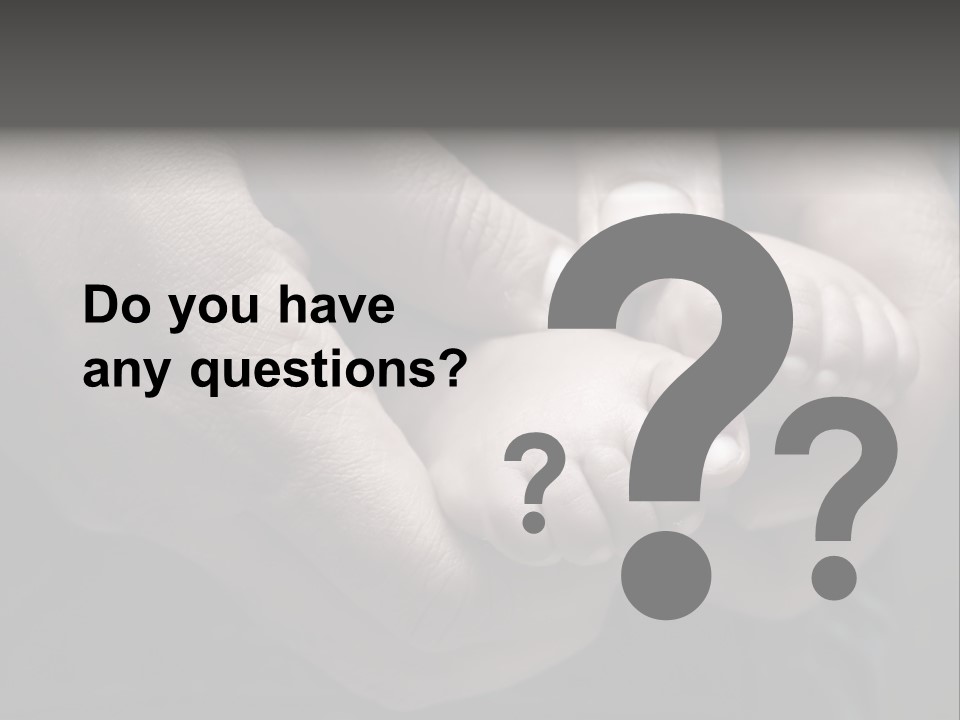 Father Hands Holding Baby's Feet- Sepia Tone, Low Dof PowerPoint Template