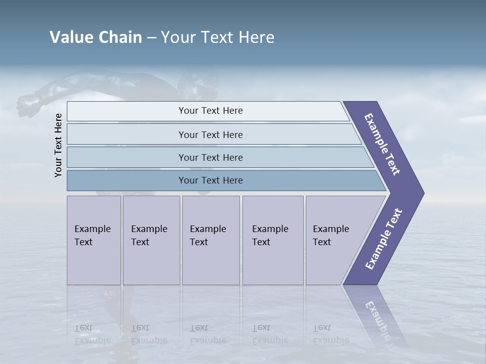 Liquid Man Run Over The Ocean - 3D Illustration PowerPoint Template