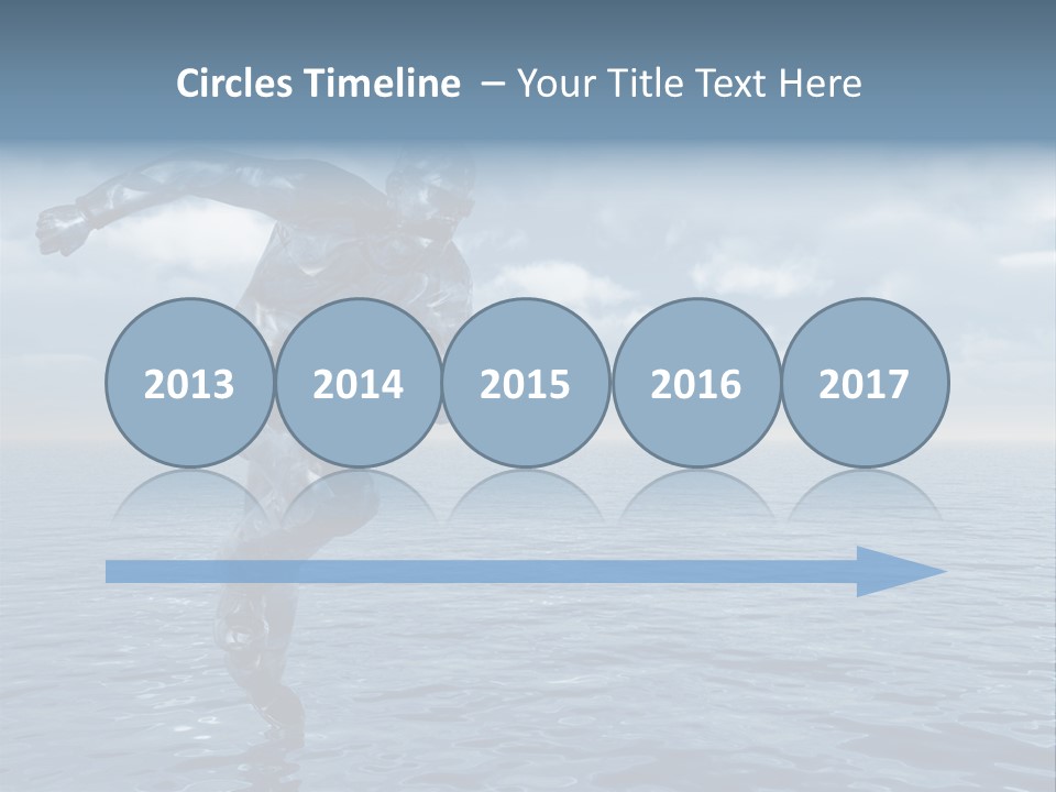 Liquid Man Run Over The Ocean - 3D Illustration PowerPoint Template