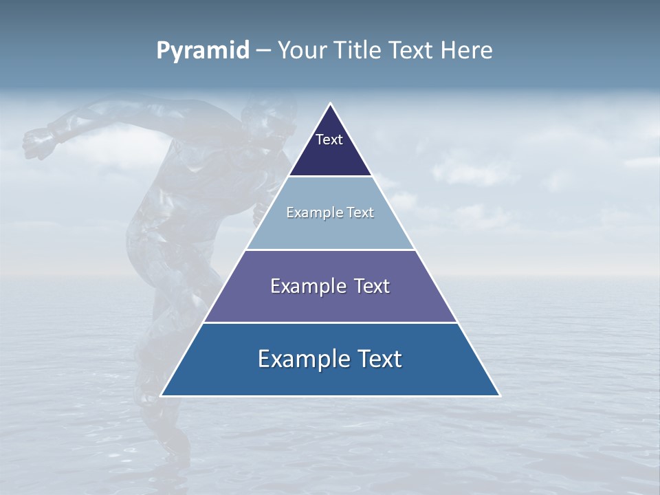 Liquid Man Run Over The Ocean - 3D Illustration PowerPoint Template