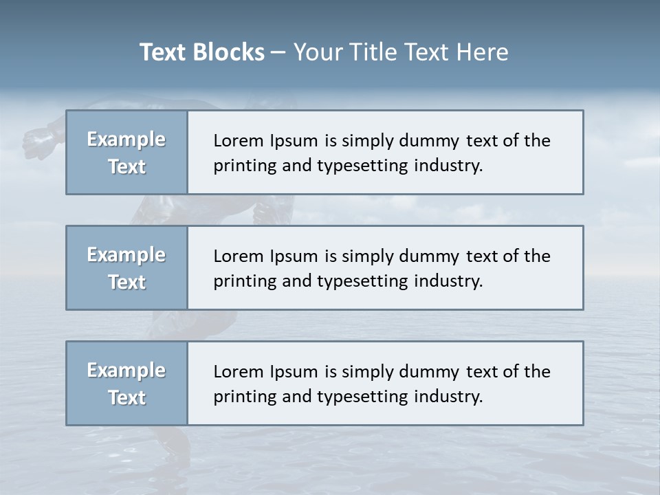 Liquid Man Run Over The Ocean - 3D Illustration PowerPoint Template