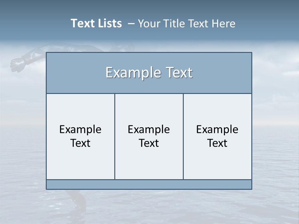 Liquid Man Run Over The Ocean - 3D Illustration PowerPoint Template