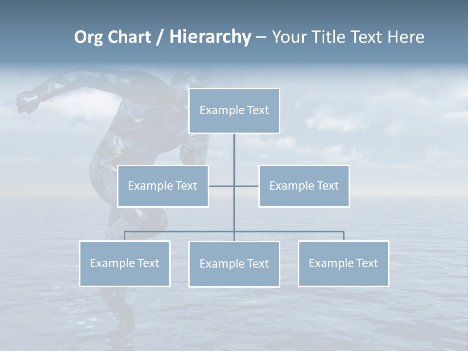 Liquid Man Run Over The Ocean - 3D Illustration PowerPoint Template