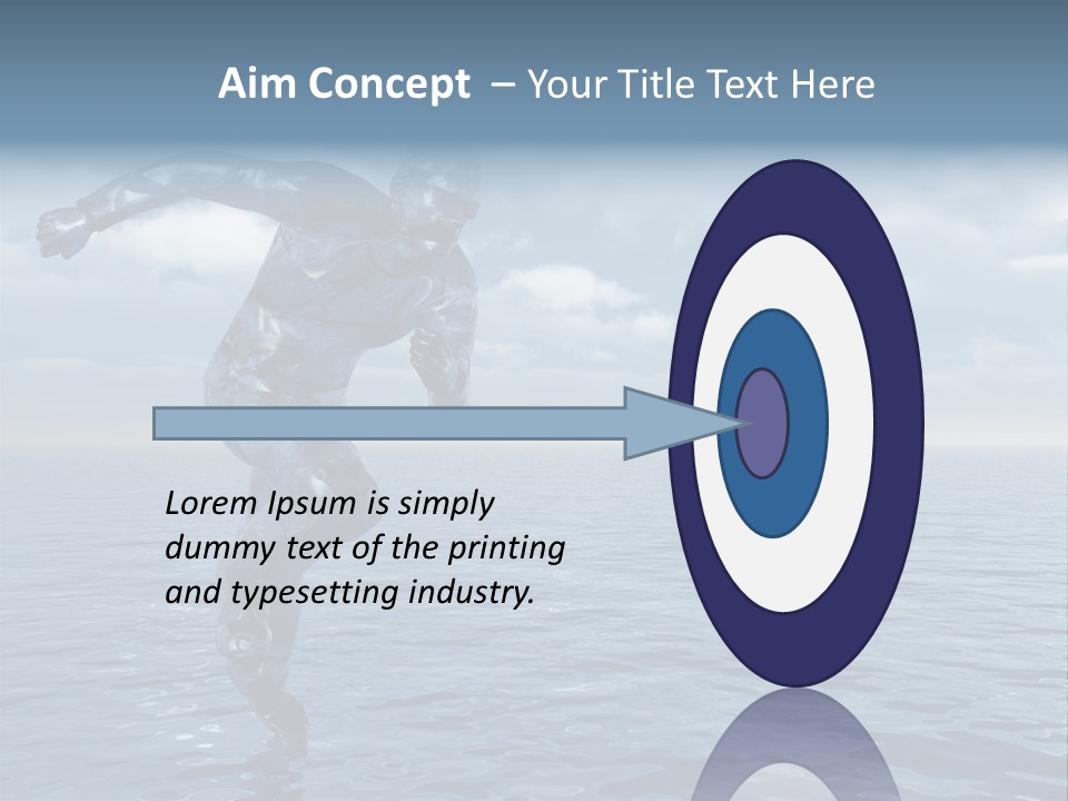 Liquid Man Run Over The Ocean - 3D Illustration PowerPoint Template