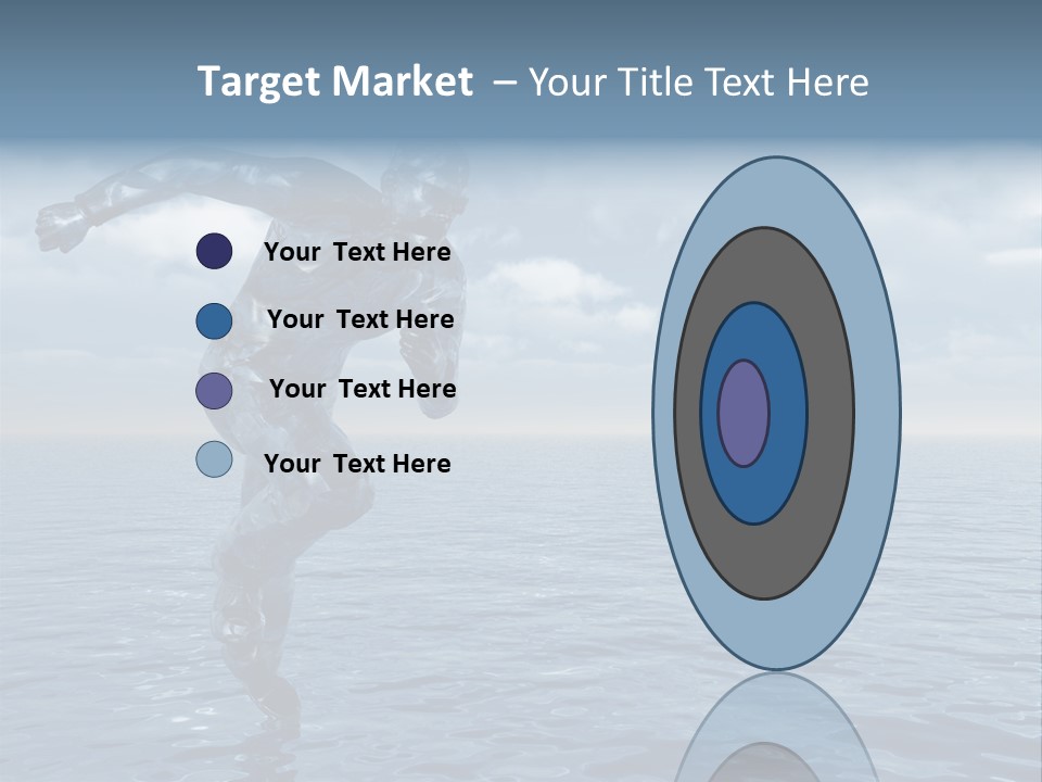 Liquid Man Run Over The Ocean - 3D Illustration PowerPoint Template