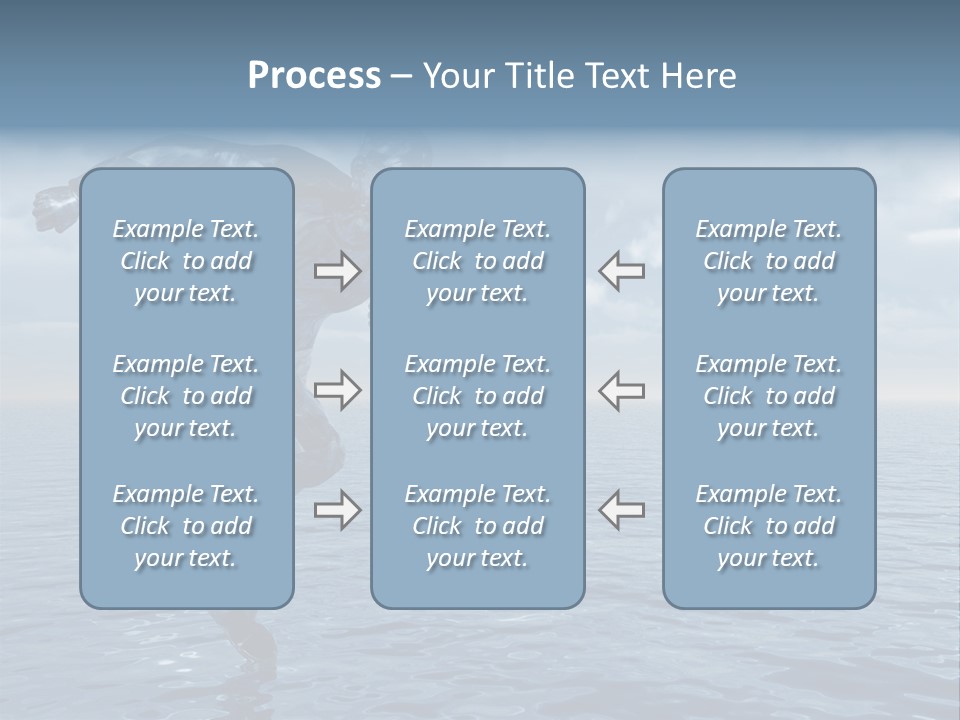 Liquid Man Run Over The Ocean - 3D Illustration PowerPoint Template