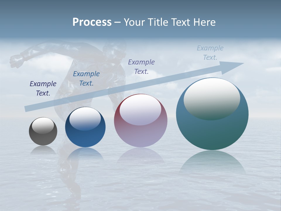 Liquid Man Run Over The Ocean - 3D Illustration PowerPoint Template