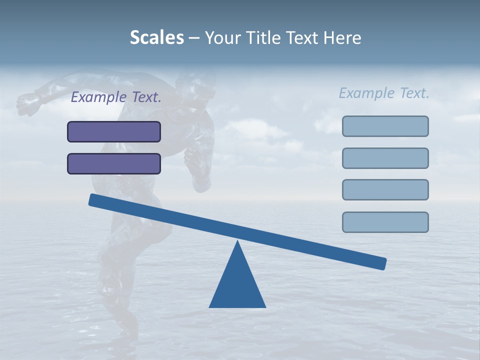 Liquid Man Run Over The Ocean - 3D Illustration PowerPoint Template
