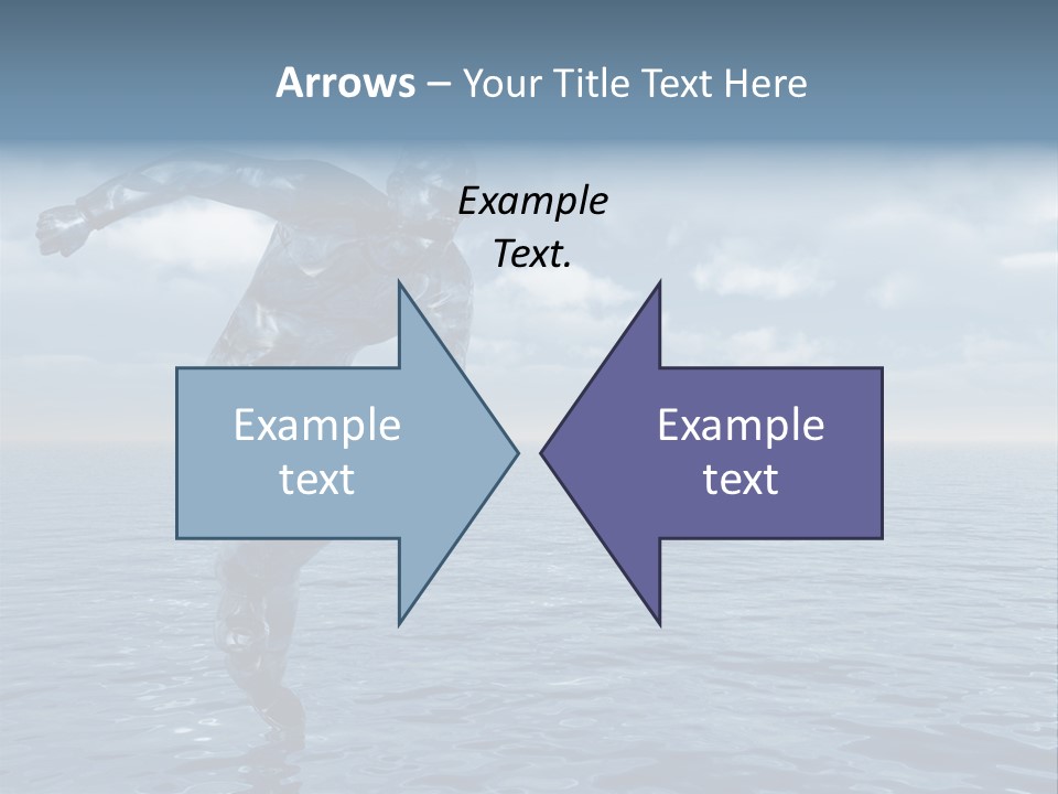 Liquid Man Run Over The Ocean - 3D Illustration PowerPoint Template