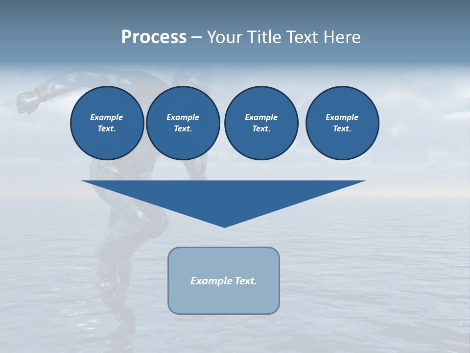 Liquid Man Run Over The Ocean - 3D Illustration PowerPoint Template