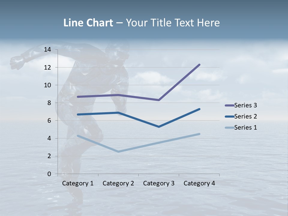 Liquid Man Run Over The Ocean - 3D Illustration PowerPoint Template