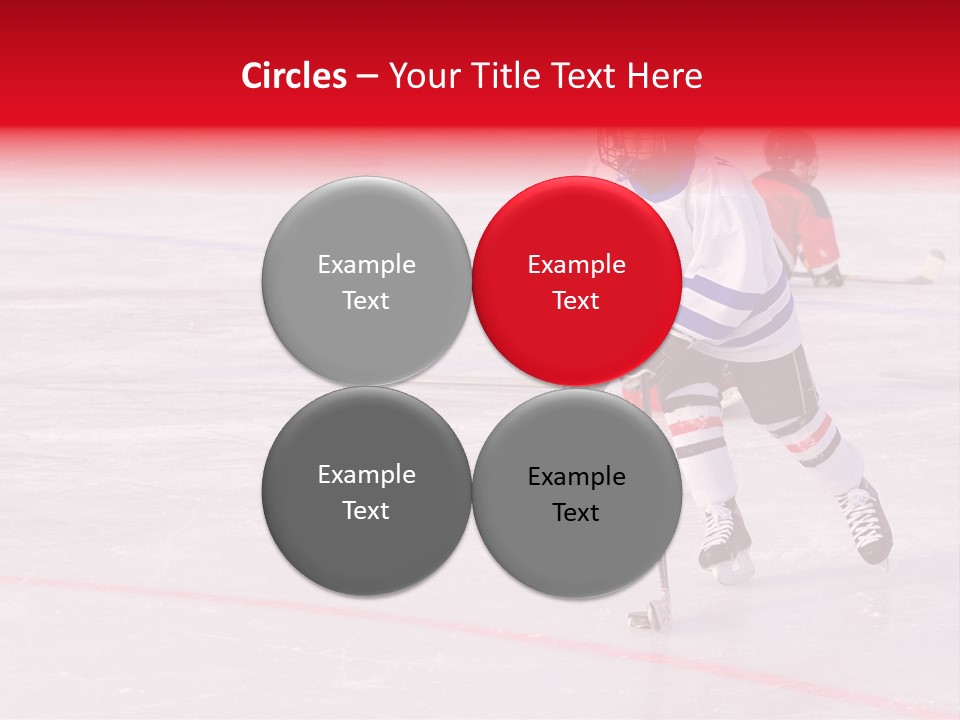 A Young Hockey Player Races With The Puck, Leaving Opponents On Their Knees PowerPoint Template