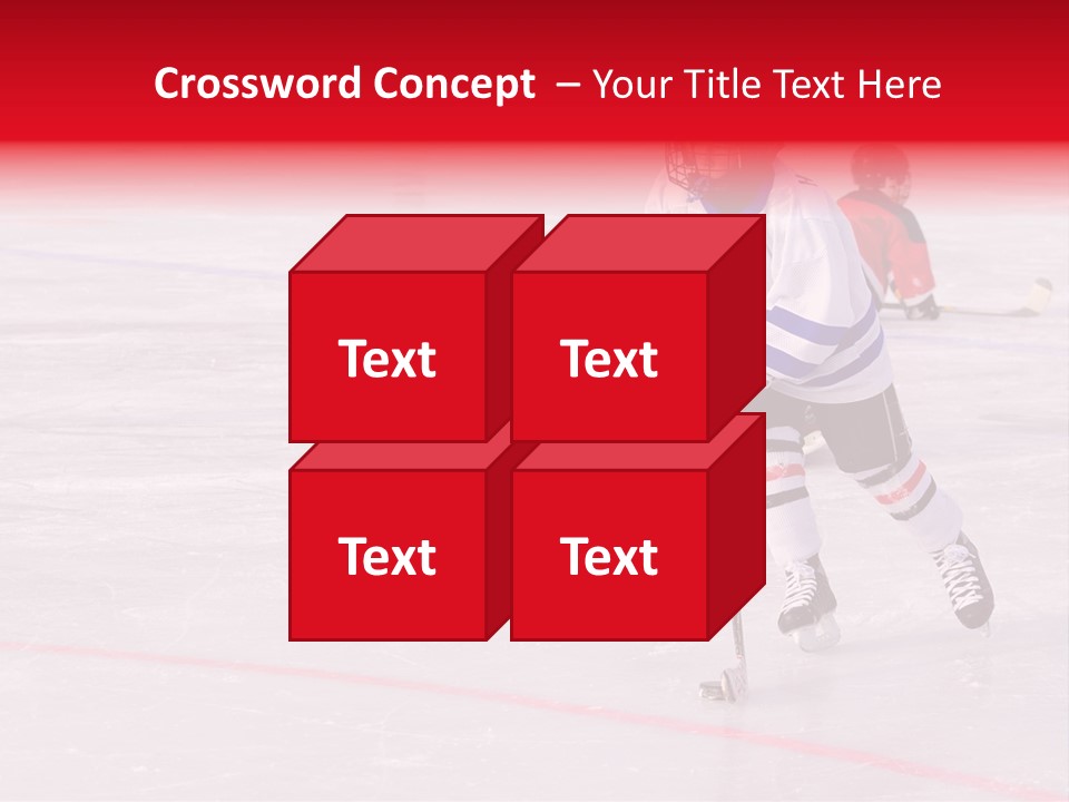 A Young Hockey Player Races With The Puck, Leaving Opponents On Their Knees PowerPoint Template