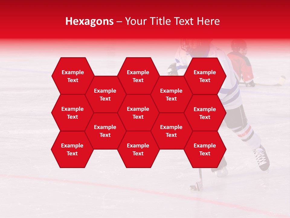 A Young Hockey Player Races With The Puck, Leaving Opponents On Their Knees PowerPoint Template
