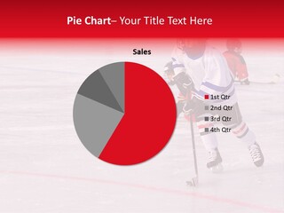 A Young Hockey Player Races With The Puck, Leaving Opponents On Their Knees PowerPoint Template