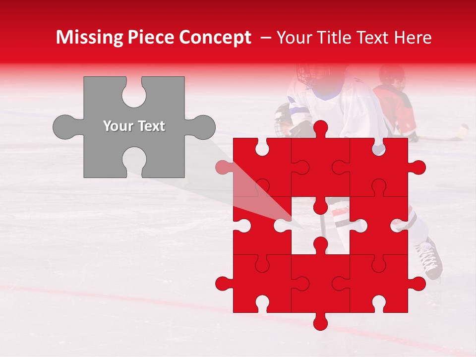 A Young Hockey Player Races With The Puck, Leaving Opponents On Their Knees PowerPoint Template