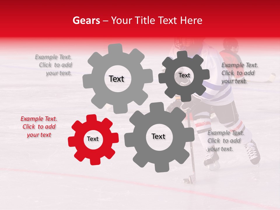 A Young Hockey Player Races With The Puck, Leaving Opponents On Their Knees PowerPoint Template