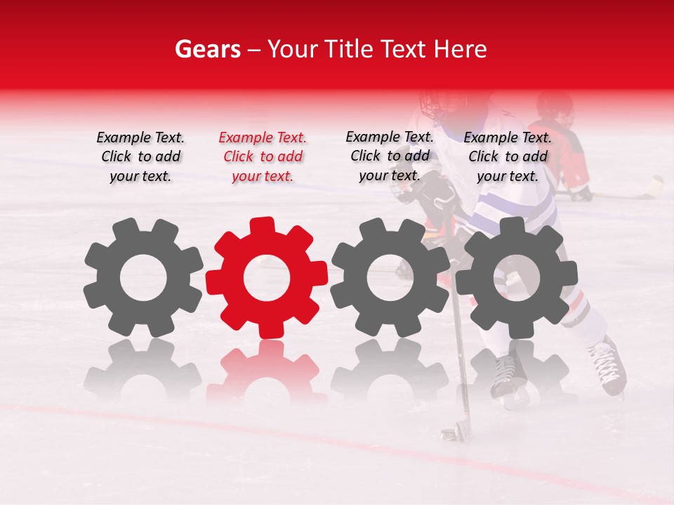 A Young Hockey Player Races With The Puck, Leaving Opponents On Their Knees PowerPoint Template