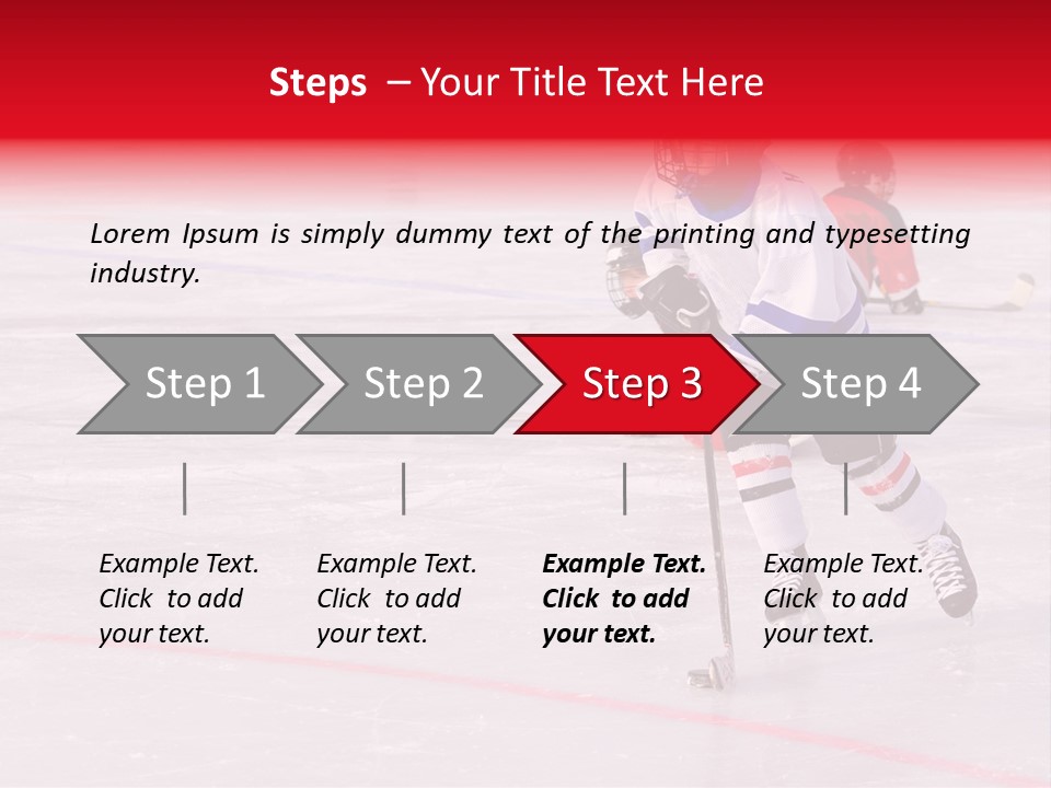 A Young Hockey Player Races With The Puck, Leaving Opponents On Their Knees PowerPoint Template
