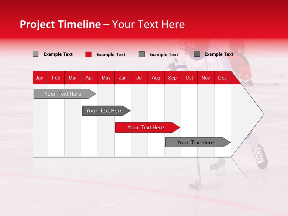 A Young Hockey Player Races With The Puck, Leaving Opponents On Their Knees PowerPoint Template