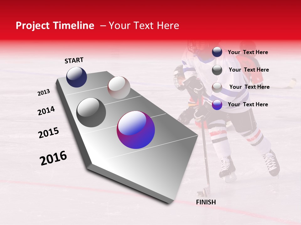 A Young Hockey Player Races With The Puck, Leaving Opponents On Their Knees PowerPoint Template