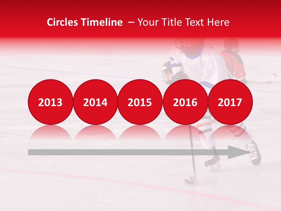 A Young Hockey Player Races With The Puck, Leaving Opponents On Their Knees PowerPoint Template