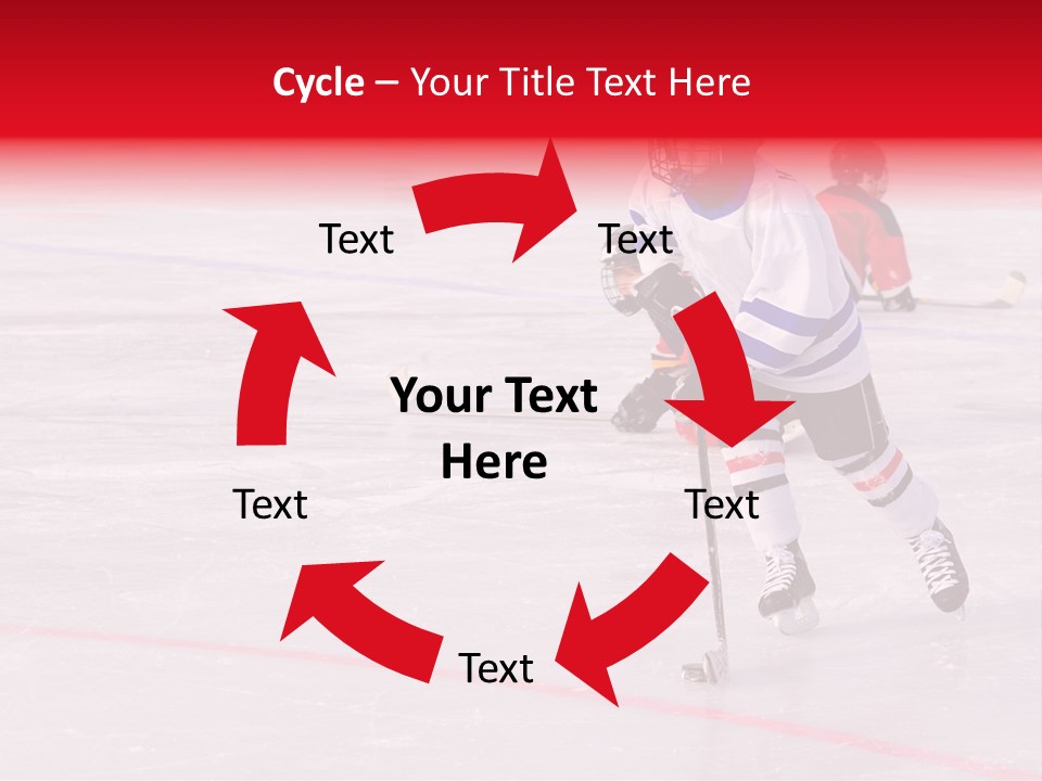 A Young Hockey Player Races With The Puck, Leaving Opponents On Their Knees PowerPoint Template