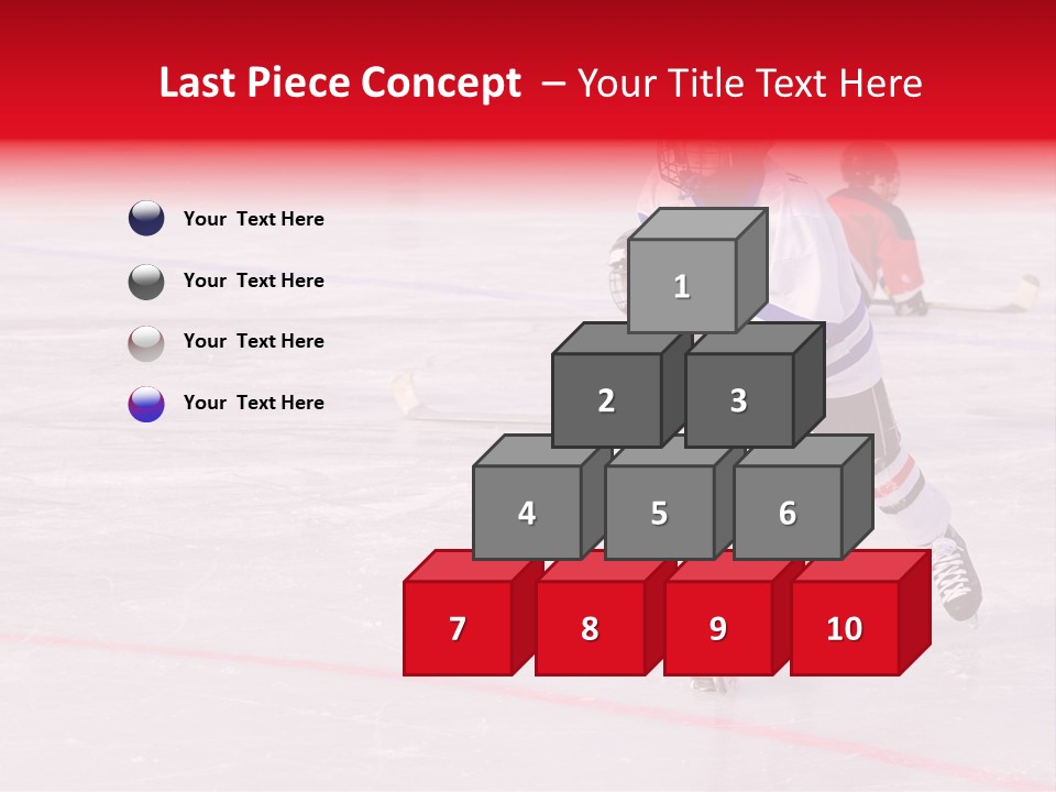 A Young Hockey Player Races With The Puck, Leaving Opponents On Their Knees PowerPoint Template