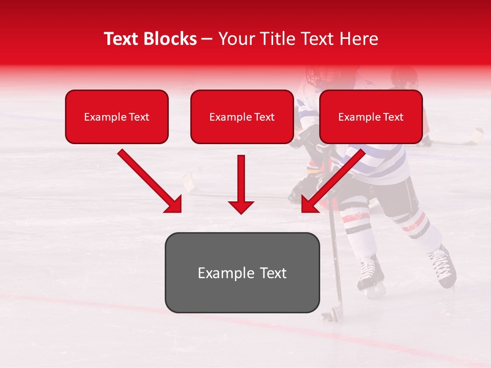 A Young Hockey Player Races With The Puck, Leaving Opponents On Their Knees PowerPoint Template