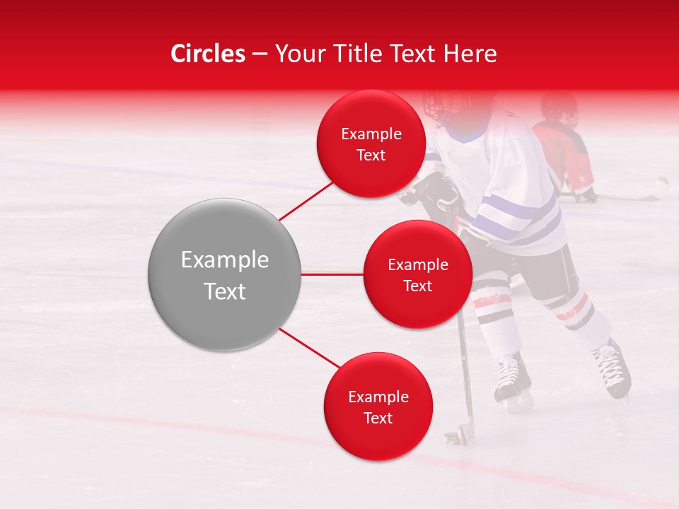 A Young Hockey Player Races With The Puck, Leaving Opponents On Their Knees PowerPoint Template
