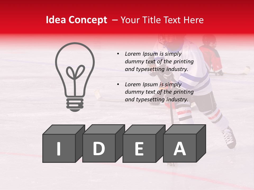 A Young Hockey Player Races With The Puck, Leaving Opponents On Their Knees PowerPoint Template