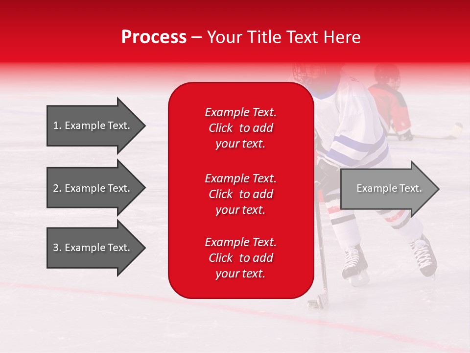 A Young Hockey Player Races With The Puck, Leaving Opponents On Their Knees PowerPoint Template