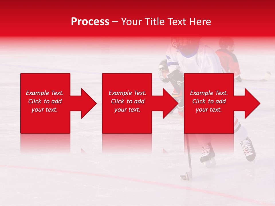 A Young Hockey Player Races With The Puck, Leaving Opponents On Their Knees PowerPoint Template
